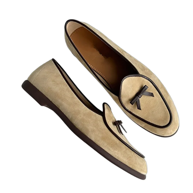 

Withered French Retro Bow Decoration Lightweight And Comfortable Flat Shoes For Commuting Leisure And Loafers Shoes Women