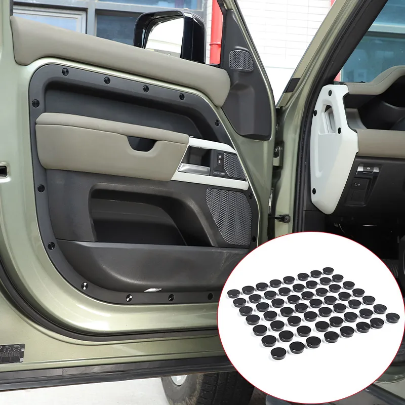 Aluminum Alloy Red/Silver Car Door dashboard Screw Protection Covers Stickers For Land Rover Defender 110 20-21 Car Accessories