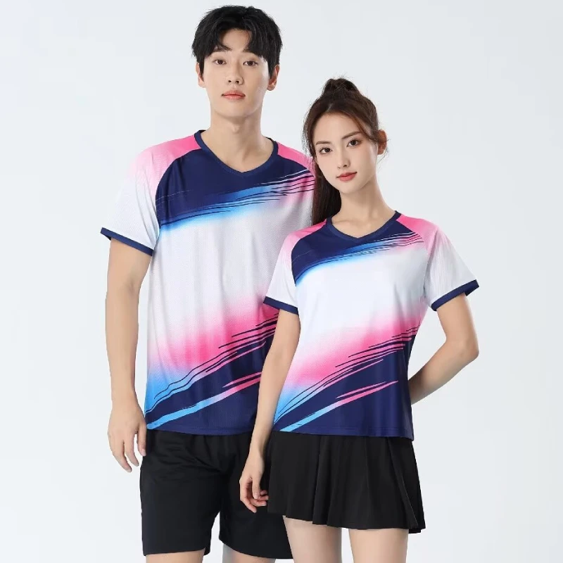 

Hot Sell Table Tennis T-shirt Short Sleeve Men Women Professional Badminton Jersey 2024 Breathable Ping Pong Shirt For Training