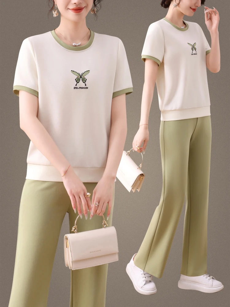 casual-spor-women's-ort-sve-round-ne-two-piece-set-sli-loose-slimming-summer-faionable-ensemble-by-vinii