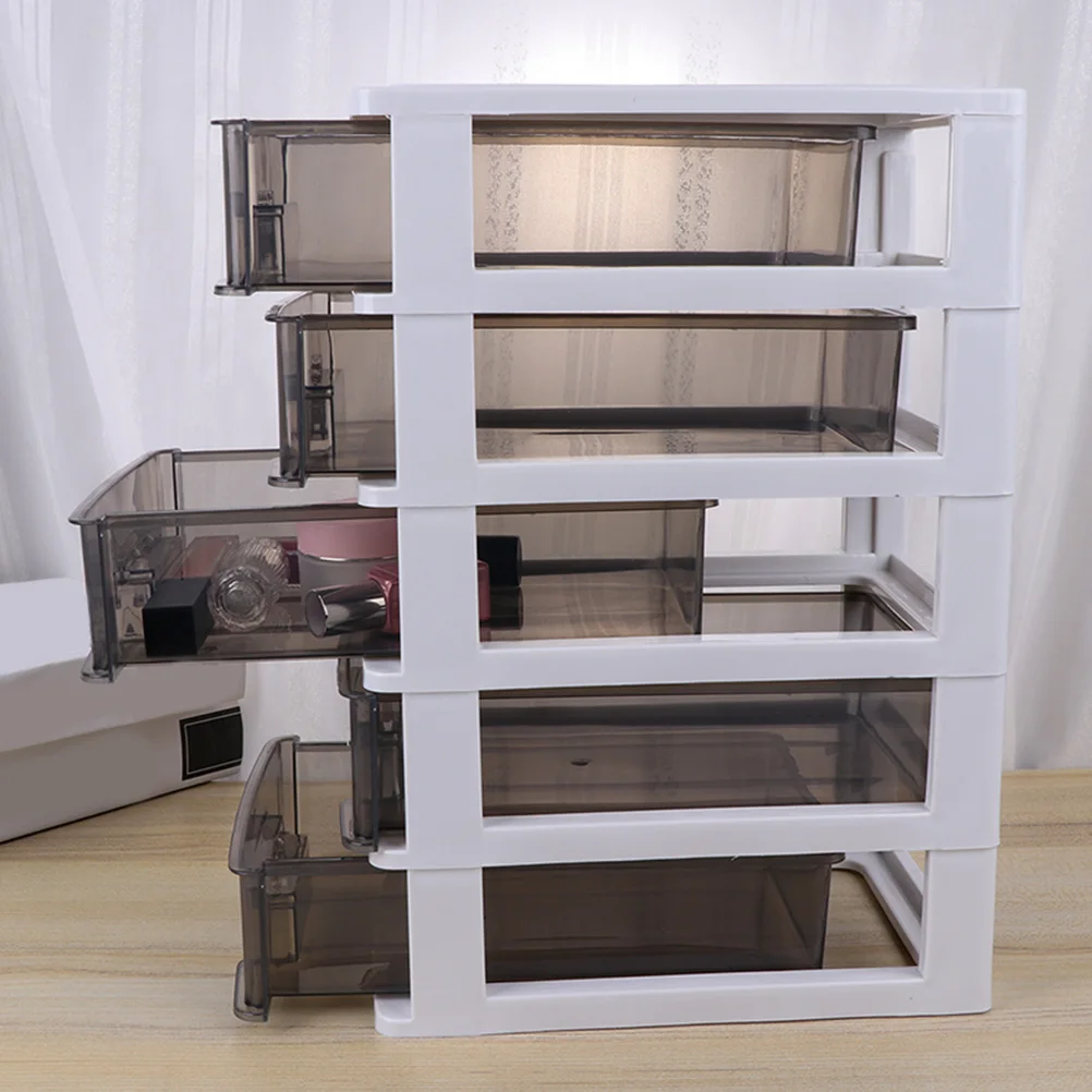 

2pcs Desktop Organizer 5-Tier Drawer Storage Box For Makeup Stationery Office Bathroom Supplies Tabletop Organizer Cabinet