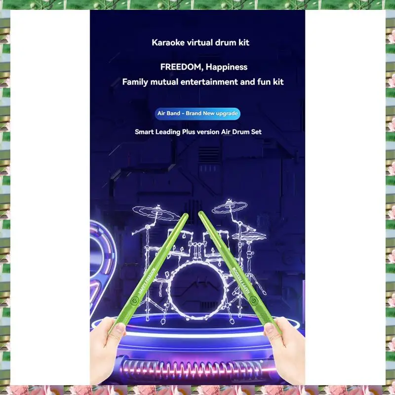 

Sports Virtual Air Drum Set With Drumsticks And Pedals Electronic Virtual Air Drum For Adults And Children Musical Gift,Virtual