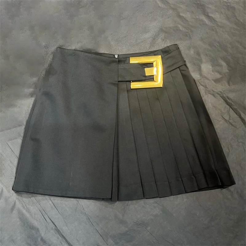 

Women's skirt New high waisted slim fit mini skirt for autumn 2025 Asymmetric belt decorative short skirt y2k women's half skirt