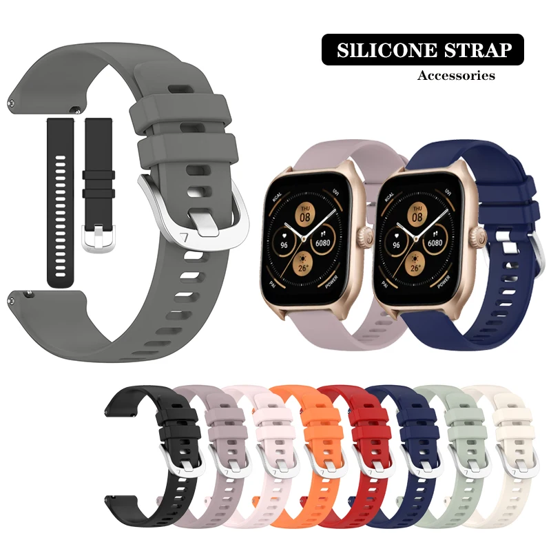 

Силиконовый ремешок-браслет 20 мм для Huami Amazfit GTS 4 mini 2/2e/3 GTS2 GTS3/Bip 3 Pro Lite S U Pop/Active