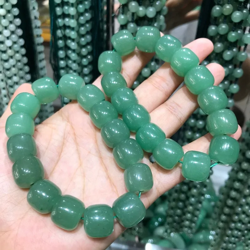 

Quartzite Jade Natural Dongling Jade Bracelet Apple Bead Old Bead Bucket Bead Bracelet.