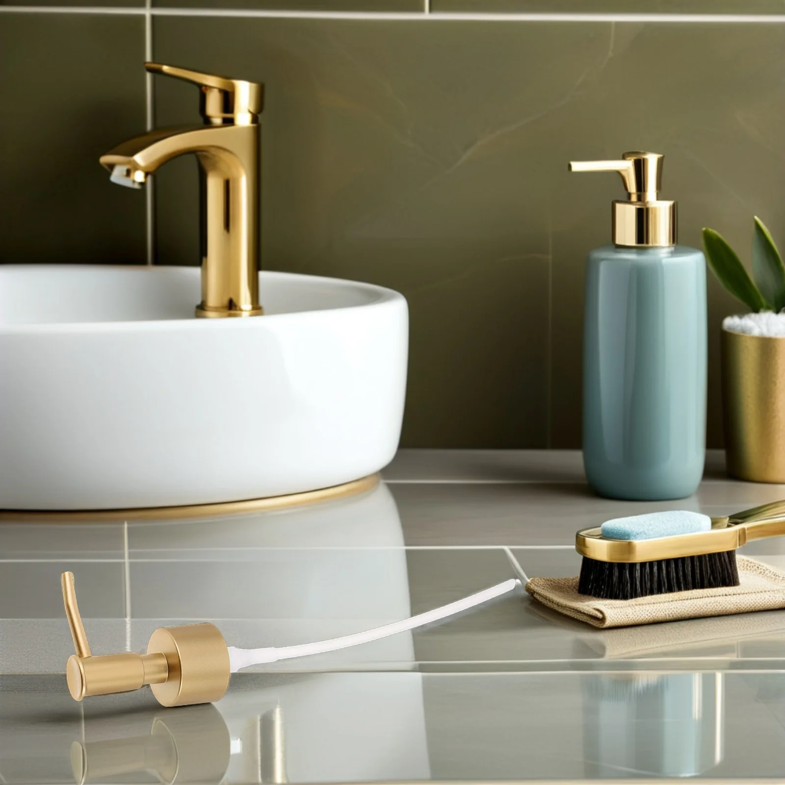 

5Pcs Press Pump Head Lotion Dispenser Replacement Plastic Soap Shampoo Bottle Pump for Bathroom Kitchen Hand Wash Body Wash