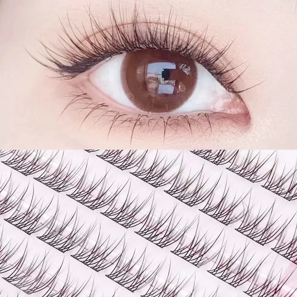 Reusable DIY Fish Tail False Eyelash Easy to Apply Beginner Friendly Curved Cartoon Style False Lashes for Daily Use