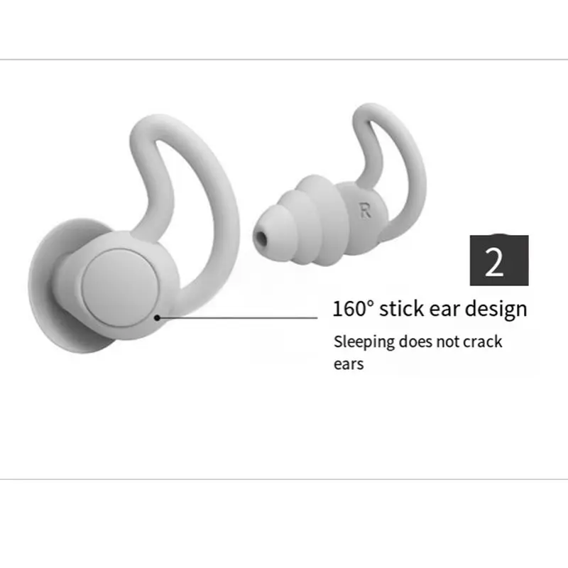 [B24B!】 2 Pairs Reusable Silicone Ear Protection Ear Plugs Reusable For Travel, Work, Sleeping And Concerts
