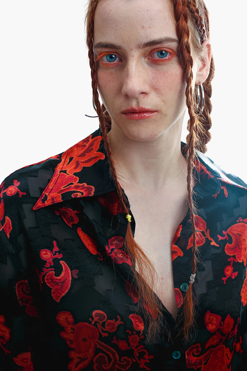 

Original Design Long Sve Loose Micro Translucent Fabric irt Vintage New Chinese Sle Taxiphone Spring Summer Women's irt