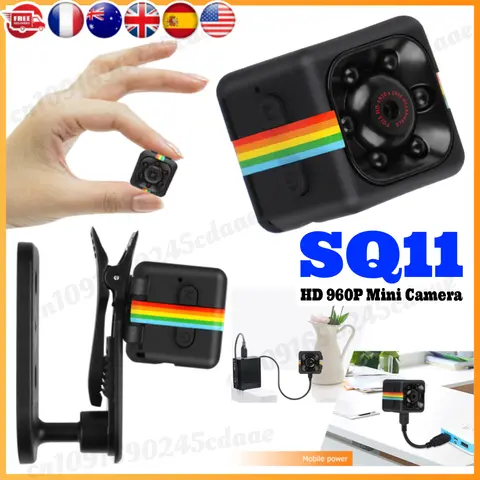 SQ11 Mini telecamera Sensore di movimento Videocamera per visione notturna Registratore vocale Full HD 960P Sport all'aria aperta DV Micro telecamera Supporto 64GB