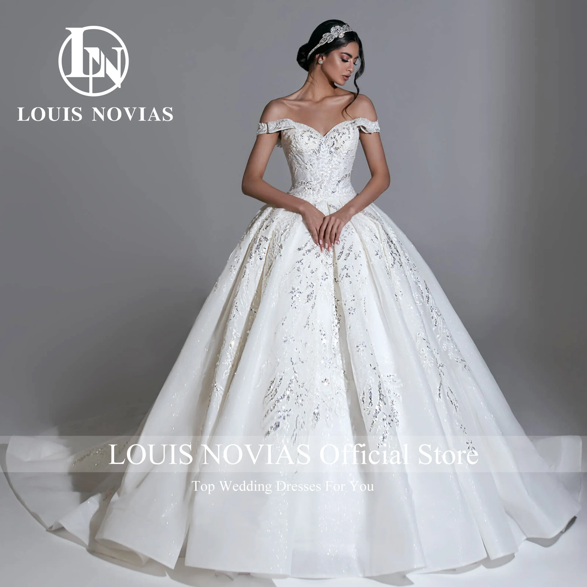 Louis Novias Baljurk Trouwjurk 2023 Lieverd Mouwloos Borduurwerk Pailletten Koninklijke Trein Trouwjurk Vestidos De Novia