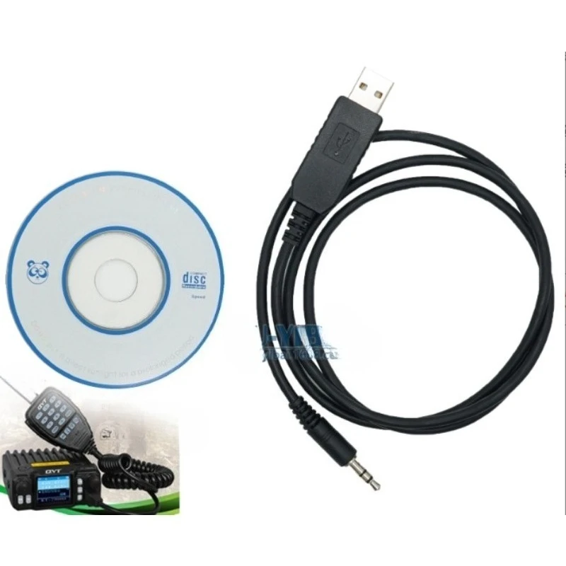 

USB Programming Cable with CD Driver For QYT KT-8900 KT-8900R KT-8900 KT-7900D Dual Band Mobile Car Ham Radio Transceiver
