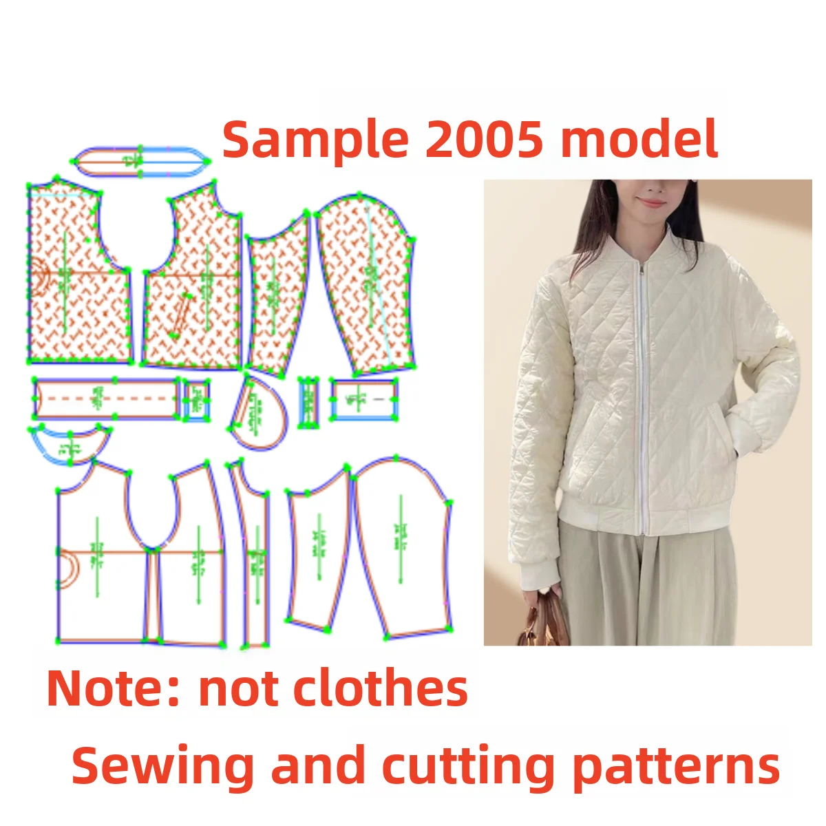 

Выкройка женской базовой хлопковой куртки-бомбера 2005 года: шаблон для самостоятельного пошива, схема раскроя для домашнего шитья