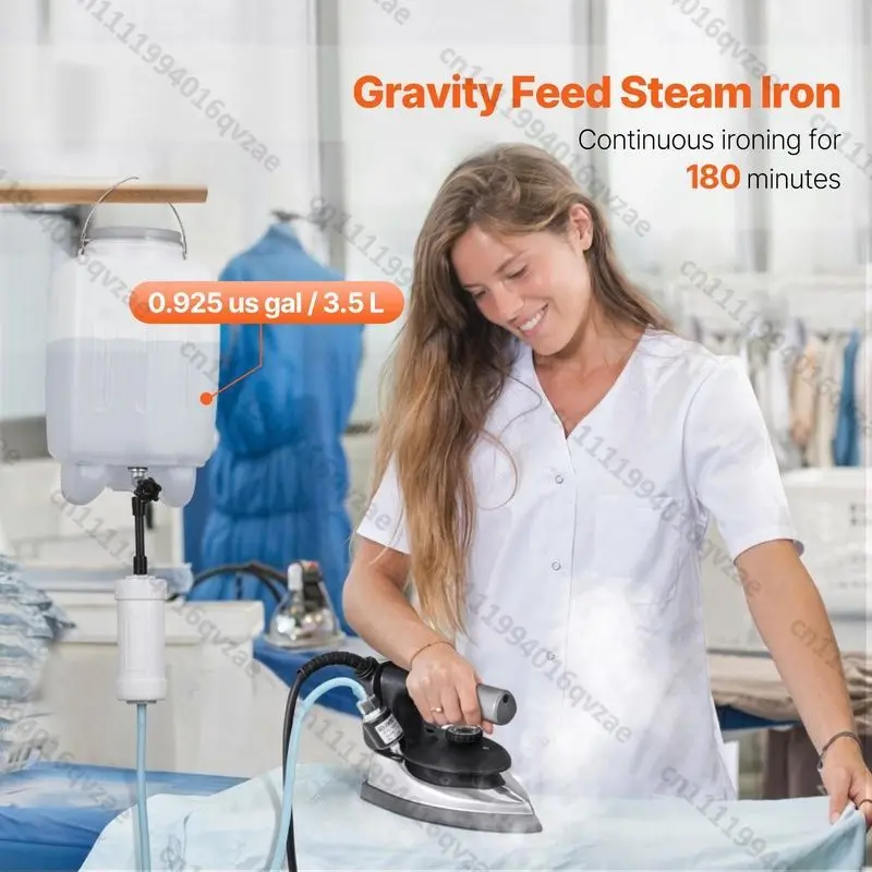 1000W Gravity Water Supply Steam Iron 3.5L Large Capacity Water Storage Tank Ironing Machine