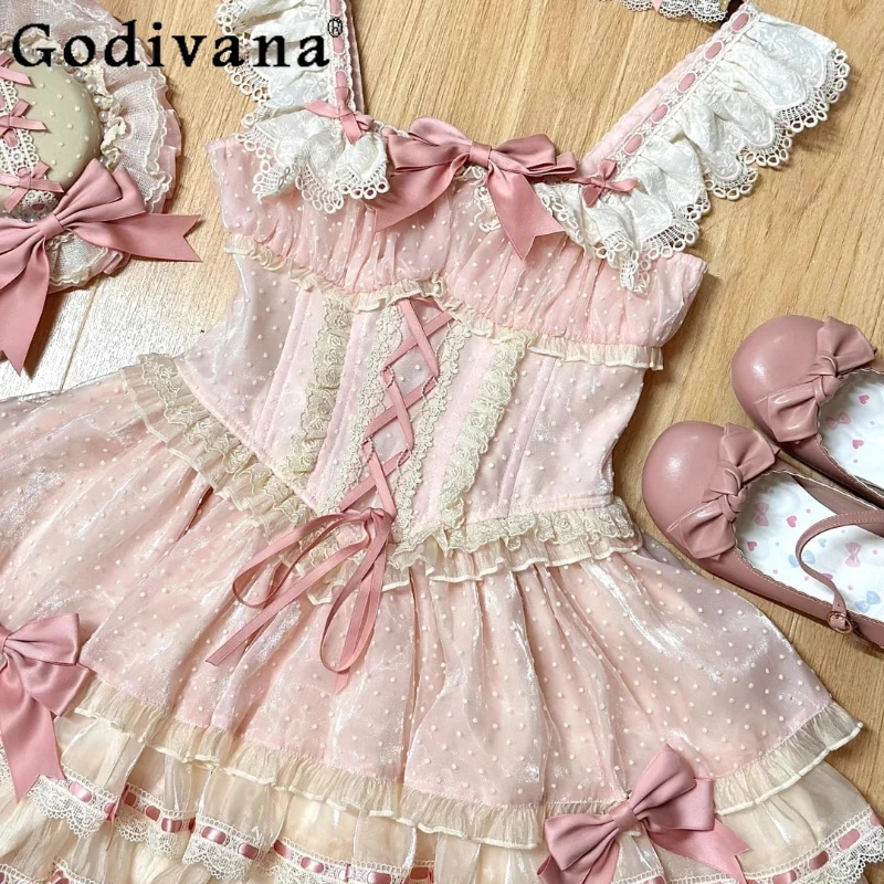 لوليتا الباليه نمط JSK فستان بحزام للنساء الجنية الأميرة فستان حفلة عيد ميلاد الإناث الكبار التخسيس فستان قصير الحلو #5