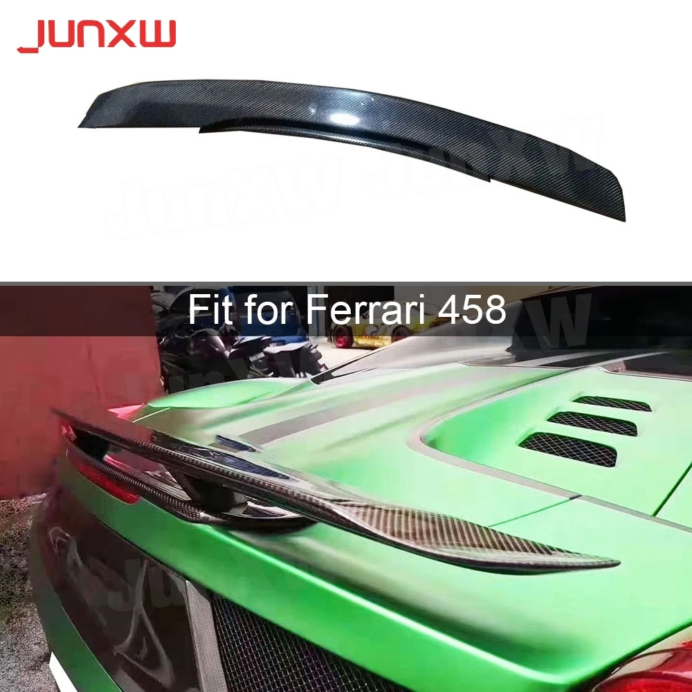 Carbon Fiber Rear Trunk Double Layers Spoiler Wing Boot Lip for Ferrari 458 Italia Spider Base Coupe Convertible 2011-2013 