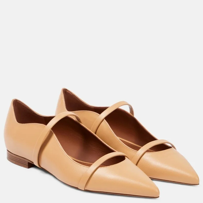 

European and American Minimalist Setwith Shallowmouth PointedMary Janeshoes,women's Fashionversatile,size45flat Solesingle Shoes