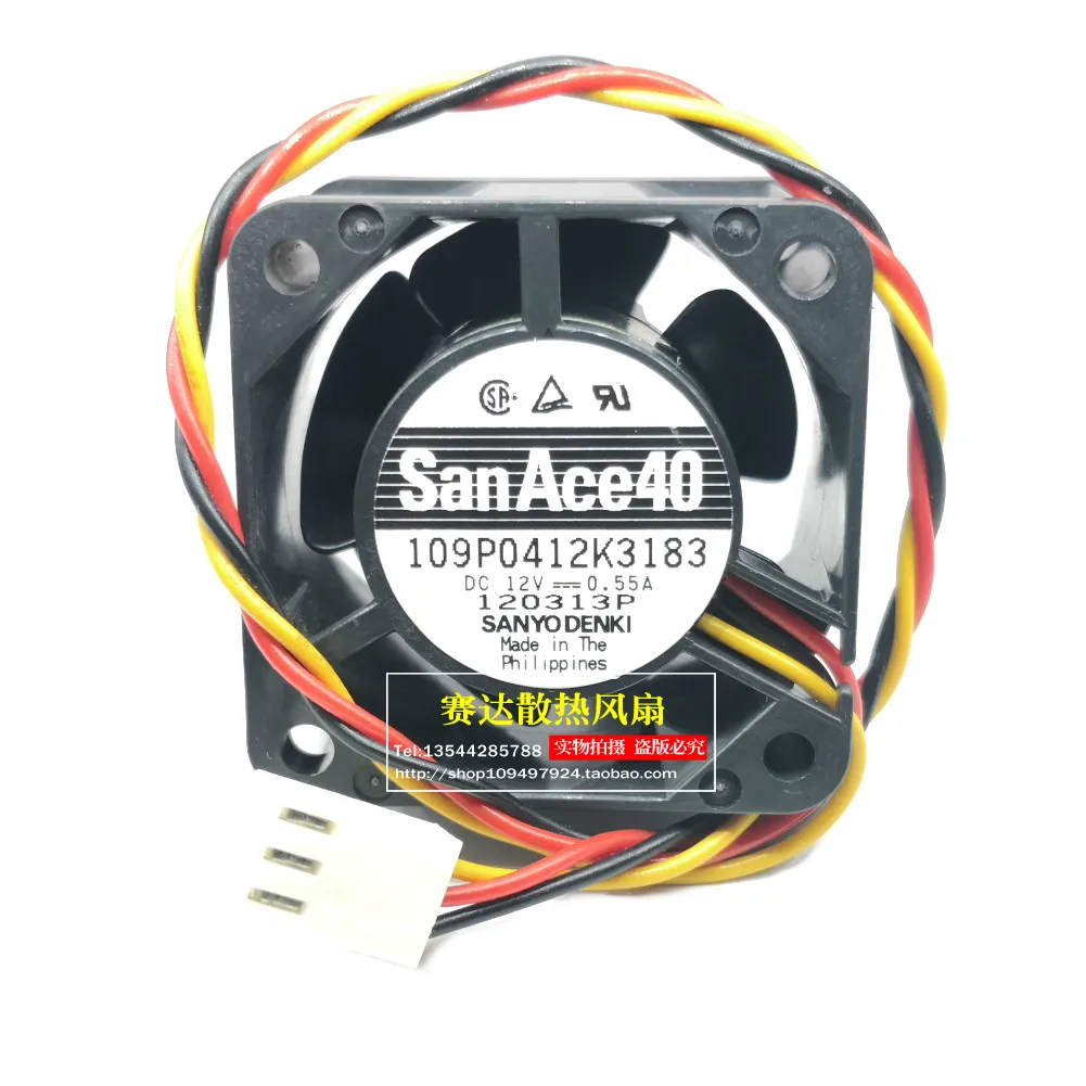 

НОВЫЙ ДЛЯ SANYO San Ace 40 4028 12 В 0,55 А 109P0412K3183 3 линии проводной охлаждающий вентилятор 40*40*28 мм