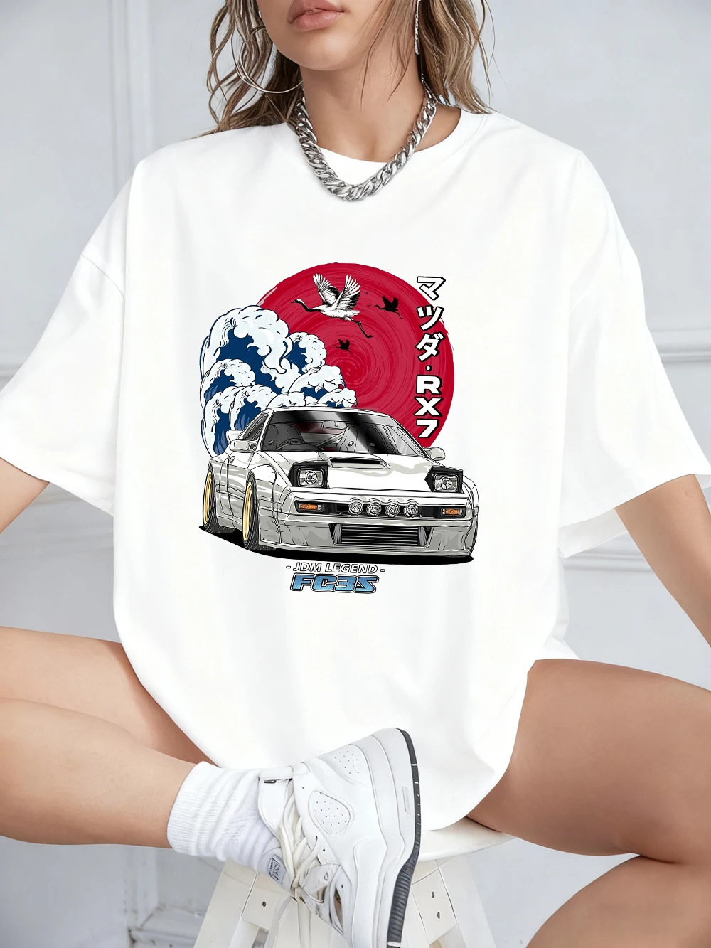 Japanese Domestic Market Prints T-Shirt Women Cotton Summer Short Sleeve T Shirt Soft Loose O-Neck Tops Casual Woman Clothes