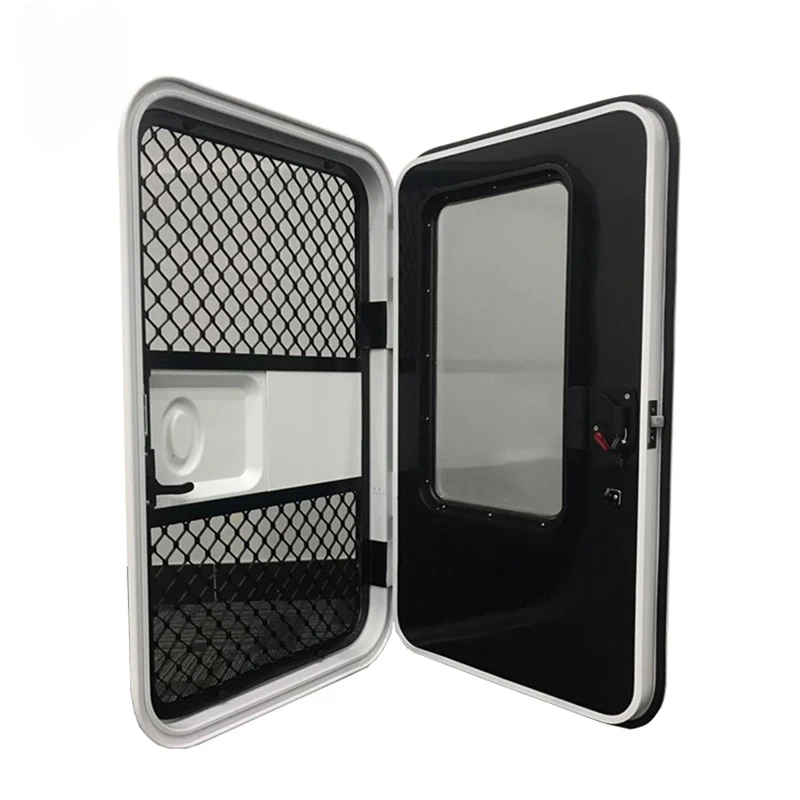 

Accessories, camper aluminum alloy door, water drop trailer RV door with anti-theft mesh door