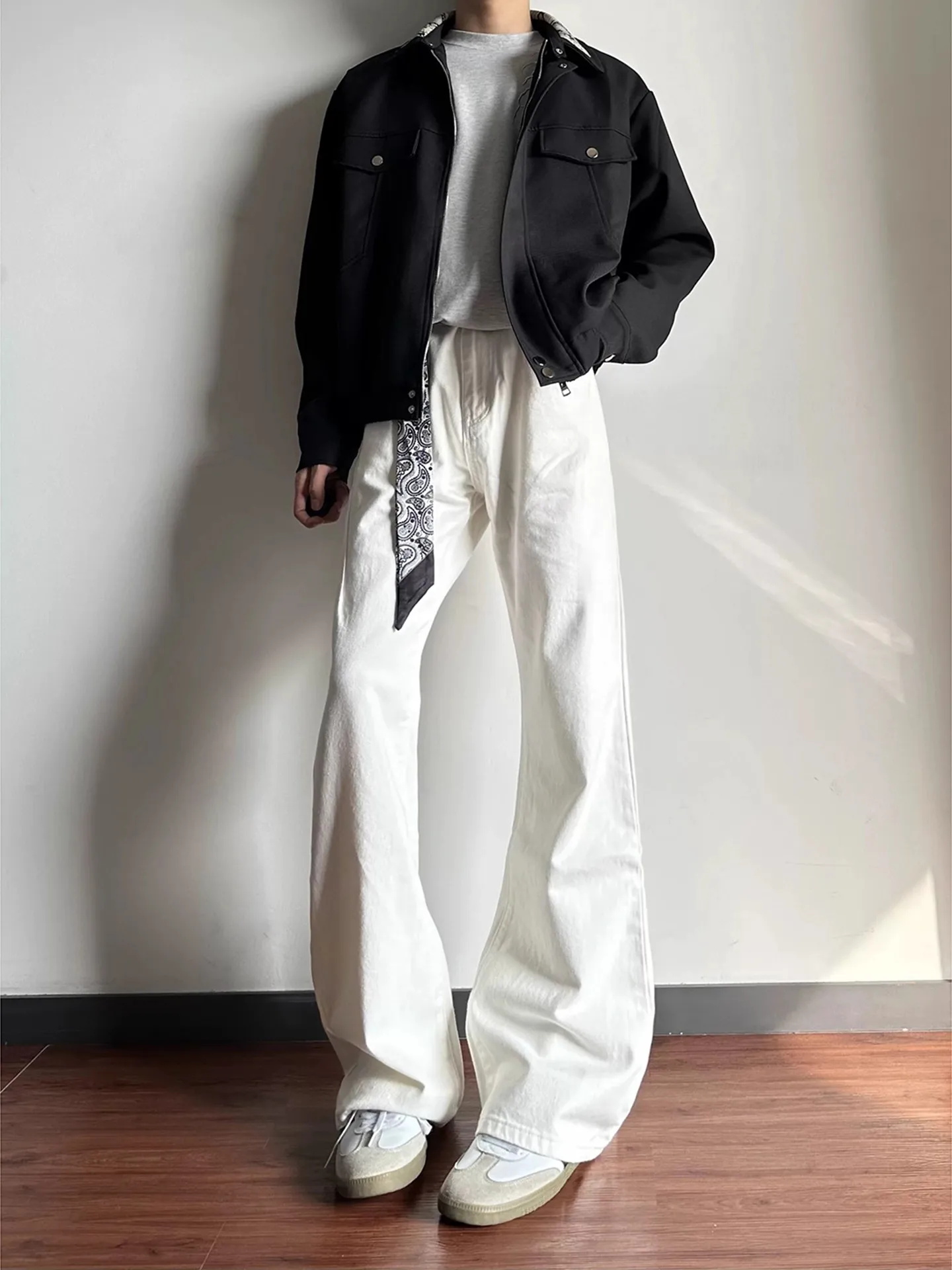 

Мужские джинсы Cleanfit White Knife прямого кроя, американские, в стиле High Street, удлиненные, свободного кроя, повседневные