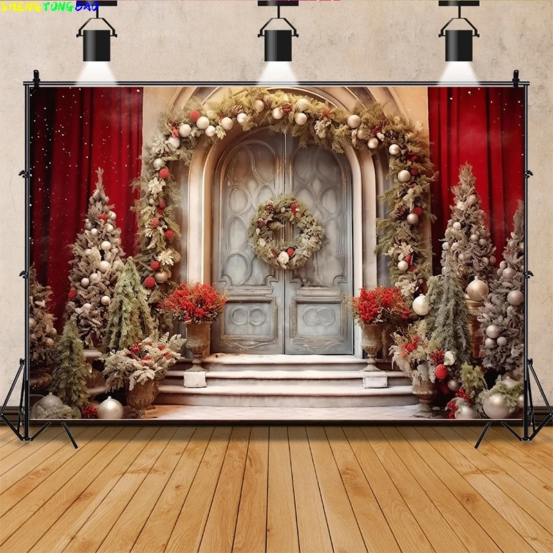 

Vinyl Custom Christmas Day Photography Backdrops Happy Magic Xmas Eve New Year Candy Fireplace Studio Background Props JD-07