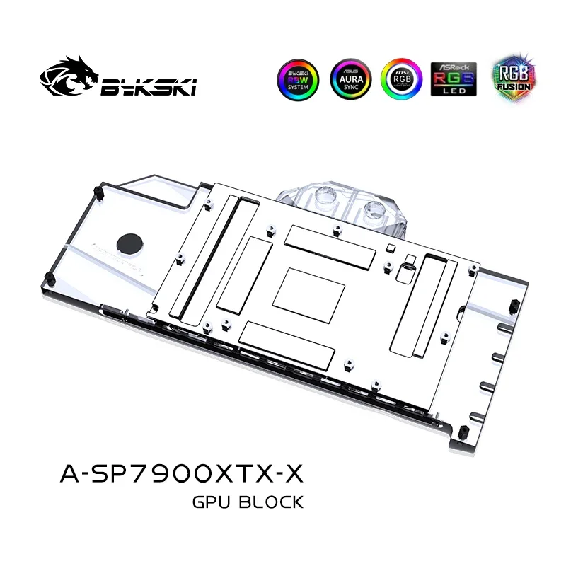 Bykski A-SP7900XTX-X GPU Block Use for Sapphire Radeon RX 7900 XTX Pulse /Nitro + Video Card Water Cooling / Full Cover Radiator