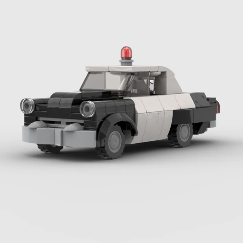 City Car Model MOC Building Bricks American Retro Patrol Car Modular Technology Children Holiday Gifts Assemble Toys Suit