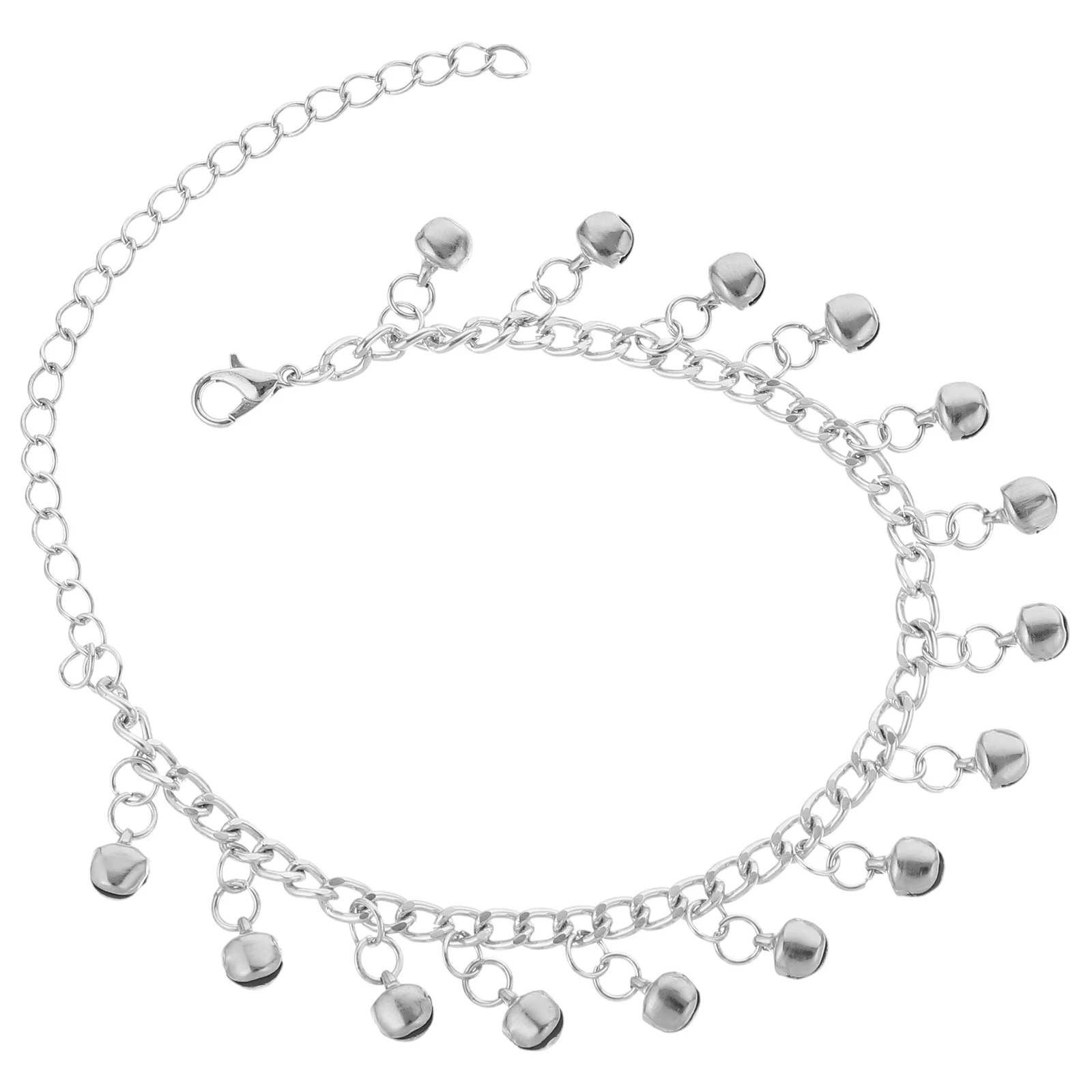 

Multilayer Bell Ankle Chain Adjustable Silver Bell Anklet Fashionable Foot Chain Decoration for Women Girl Banquet