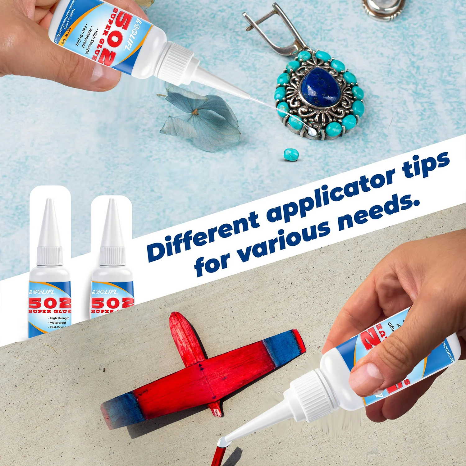 Liquid Super Glue 502 Fast Curing Adhesive Instant Strong For Shoe Metal Plastic Wood Glass Ceramic Rubber Leather Home Repair view 5