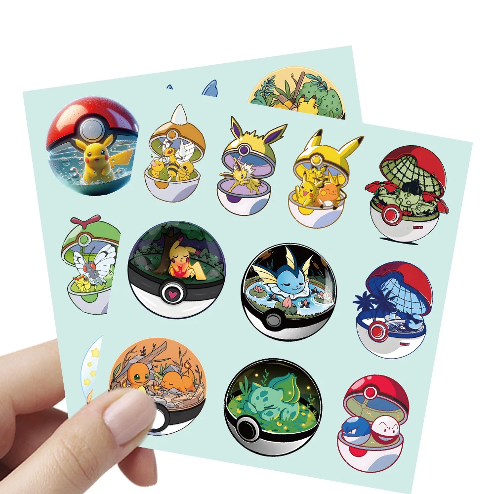10/30/55 قطعة مضحك كزة الكرة أنيمي البوكيمون ملصقات الكرتون Jigglypuff بيكاتشو الشارات DIY بها بنفسك محمول الأمتعة الهاتف الدراجة ملصق لطيف #4