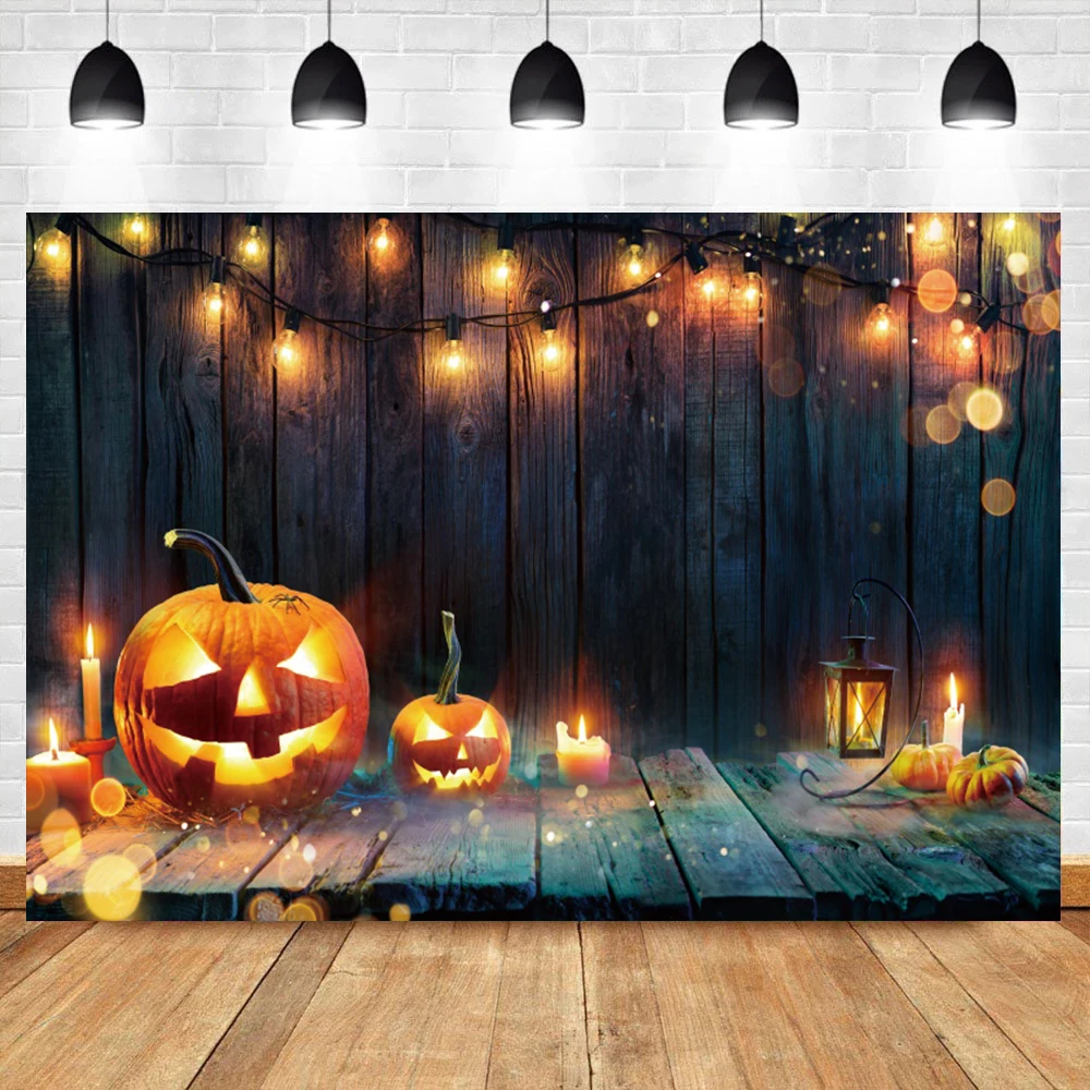 Feliz Halloween festivales calabaza luces murciélago al aire libre Horrible escénico fondo fotográfico foto telón de fondo estudio fotográfico
