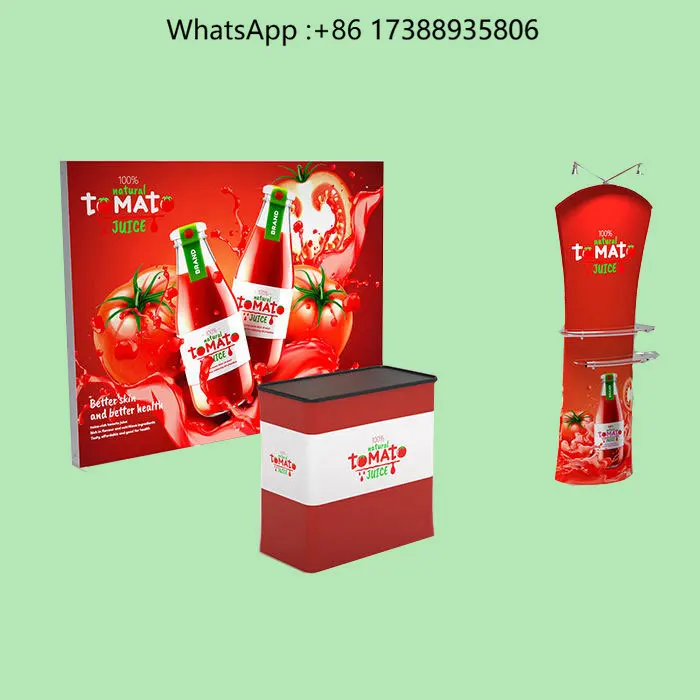Portable 10x10 Trade Show Displays LED SEG Backlit Counter with Expo Fabric Light Box Booth