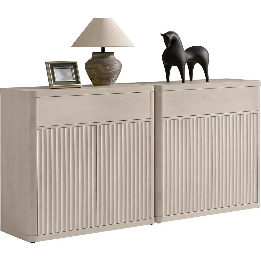 

Storage Cabinet with 4 Doors & 2 Drawers for Living Room, Kitchen, Dining Room, Entryway, and Office