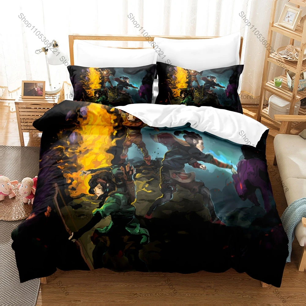 Children of Morta Bergson Family Pixel Fantasy RPG Duvet Cover Set 3PCS Bedding With 2 Pillowcases Indie Game Fans Bedroom Decor