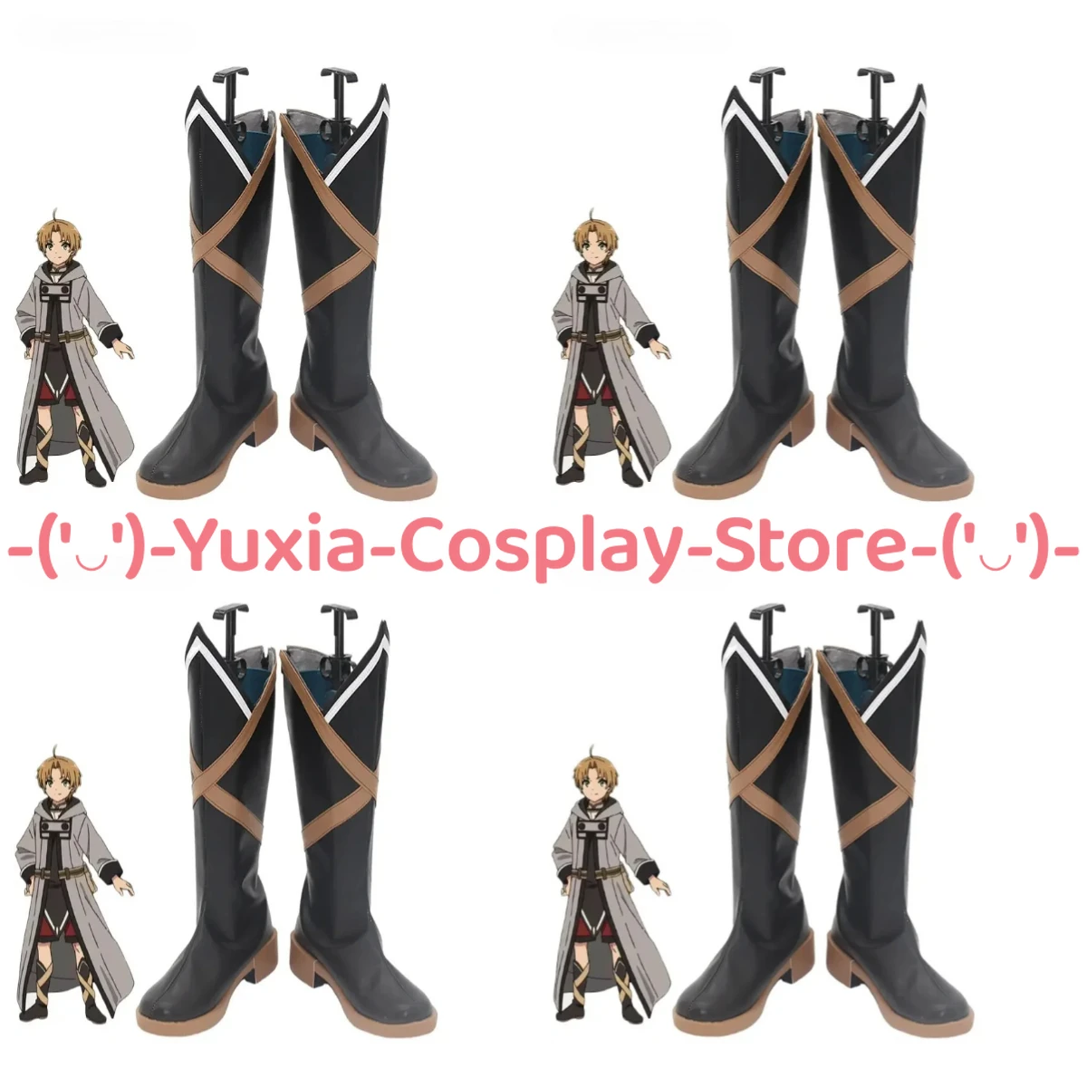 

Юксиакосплей! Mushoku Tensei Rudeus Greyrat, обувь для косплея, реквизит для персонажей аниме, ботинки из искусственной кожи, карнавальный костюм на Хэллоуин