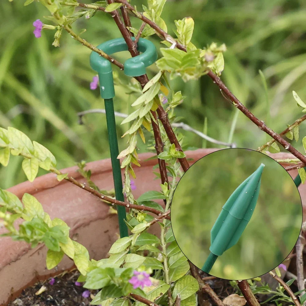 1/10PCS Plastic Plants Support Pole Potted Flower Vegetables Stem Fixing Stick Rods Holder Reusable Indoor Garden Accessories