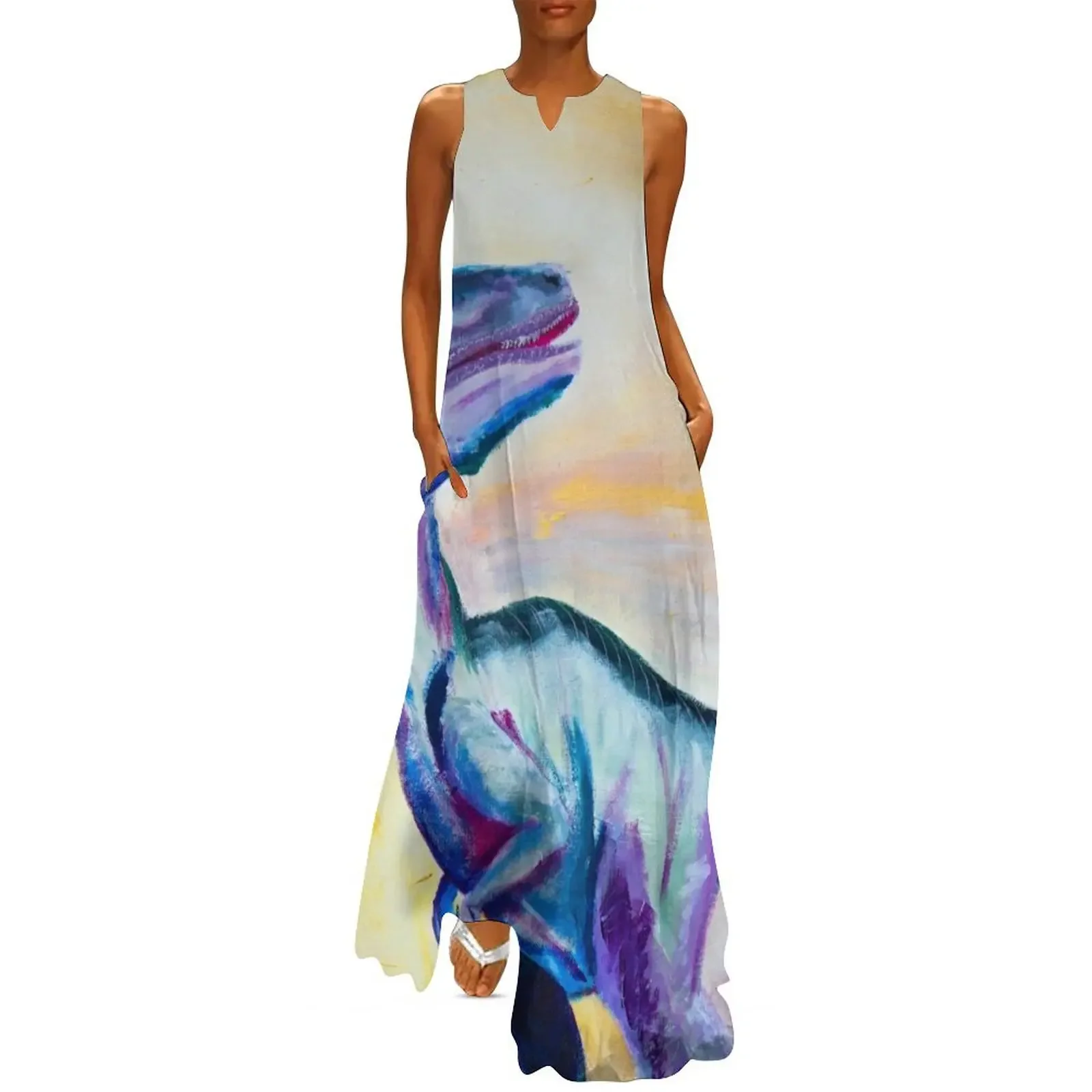 

Raptor in Color Long Dress elegant chic women dresses promotion summer dress women 2025 Female dress