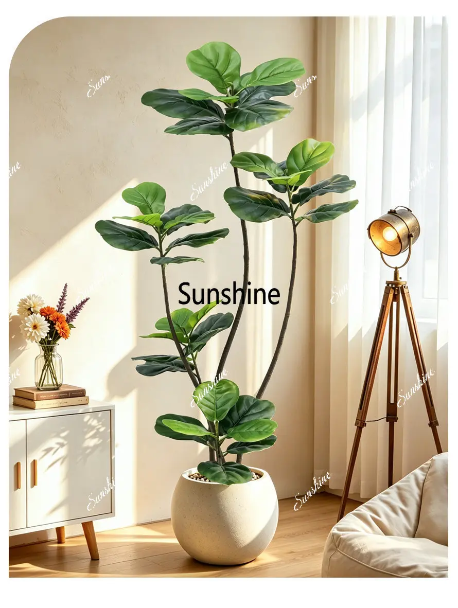 Simulation piano leaf fir green plant potted plant high-end decorative fake plant floor ornament