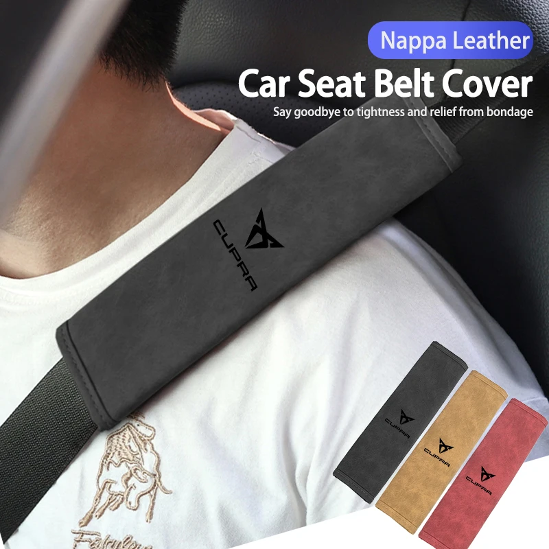 Leather Car Seat Belt Cover Safety Belt Shoulder Pad Protector For Cupra SEAT 300 Leon 5f Ibiza 6j ATECA Arona Exeo R