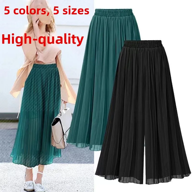 Pantaloni larghi da donna taglie forti Pantaloni a gamba larga a vita alta Casual Summer Faion Abbigliamento taglie forti Gonna da donna con codice grande