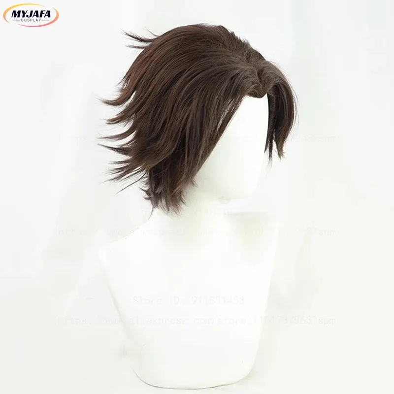 ABC123Game LOL Arcane شعر مستعار تأثيري آلة هيرالد فيكتور قصير براون مقاومة للحرارة الشعر الاصطناعية أنيمي x;3,f'6,h.7;j