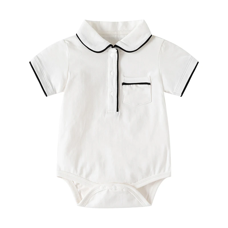 Baby bag summer short-sleeved baby summer clothing outing clothing baby jumpsuit trendy gentleman dress triangle harem