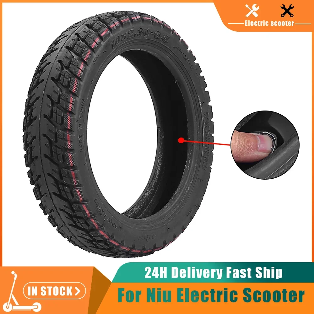 10x2.30-6.5 Tubeless Tyre for Niu KQi2 KQi3 Electric Scooter Vacuum Tire with Jelly Glue Self-repairing Tire Replace Accessories