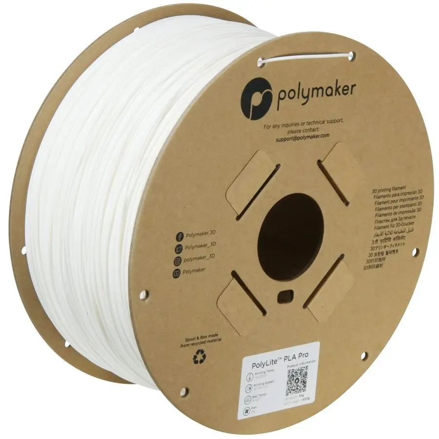 

PLA PRO Filament 1.75mm 3kg, Tough amp High Rigidity White 3D Printing Filament, PolyLite PLA PRO 3D Printer Filament 1.75mm, Pr