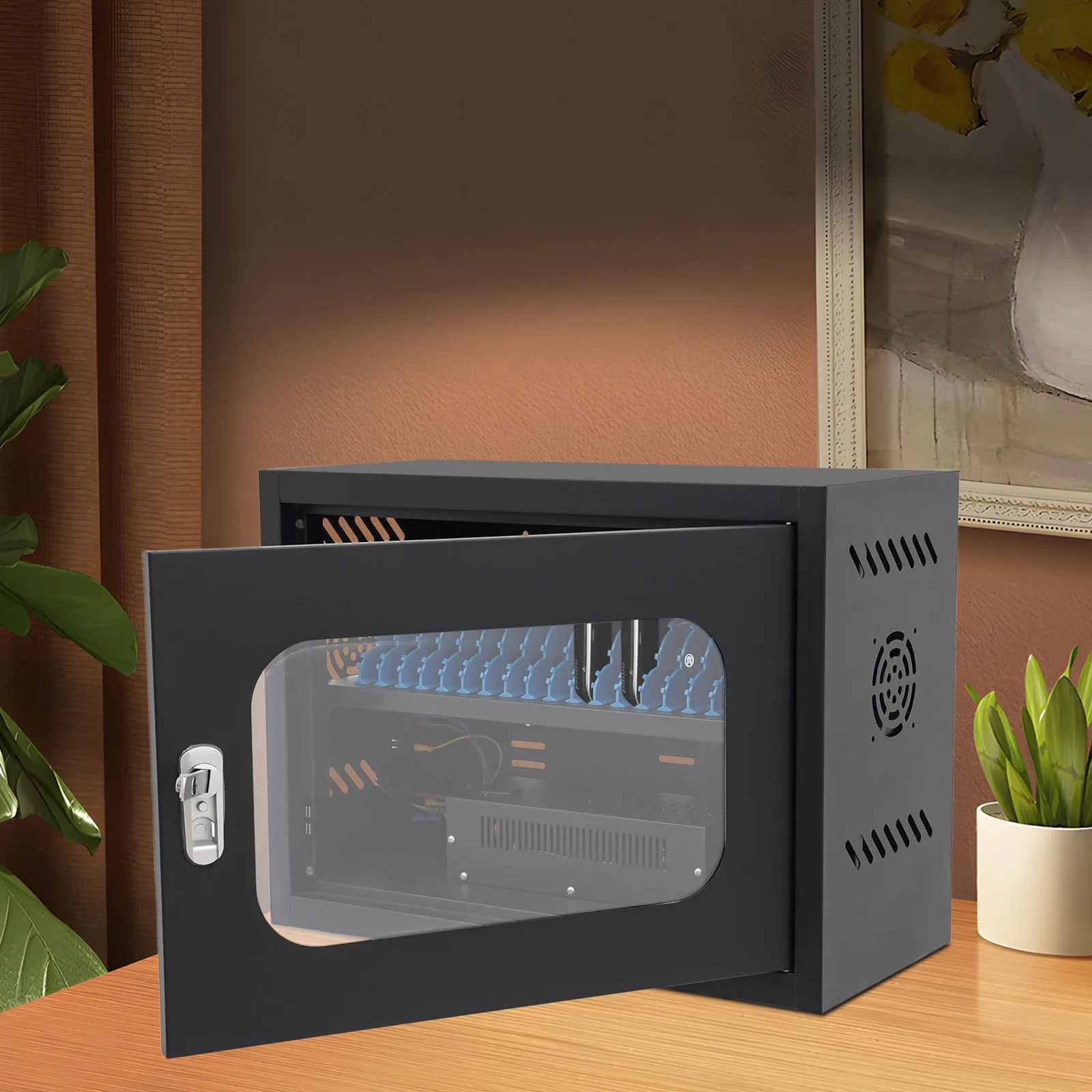 20-جهاز منضدية وخزانة شحن مثبتة على الحائط وأجهزة كمبيوتر لوحية ومحطة شحن للهاتف المحمول لاستخدام المستشفى المدرسية والمكتبية