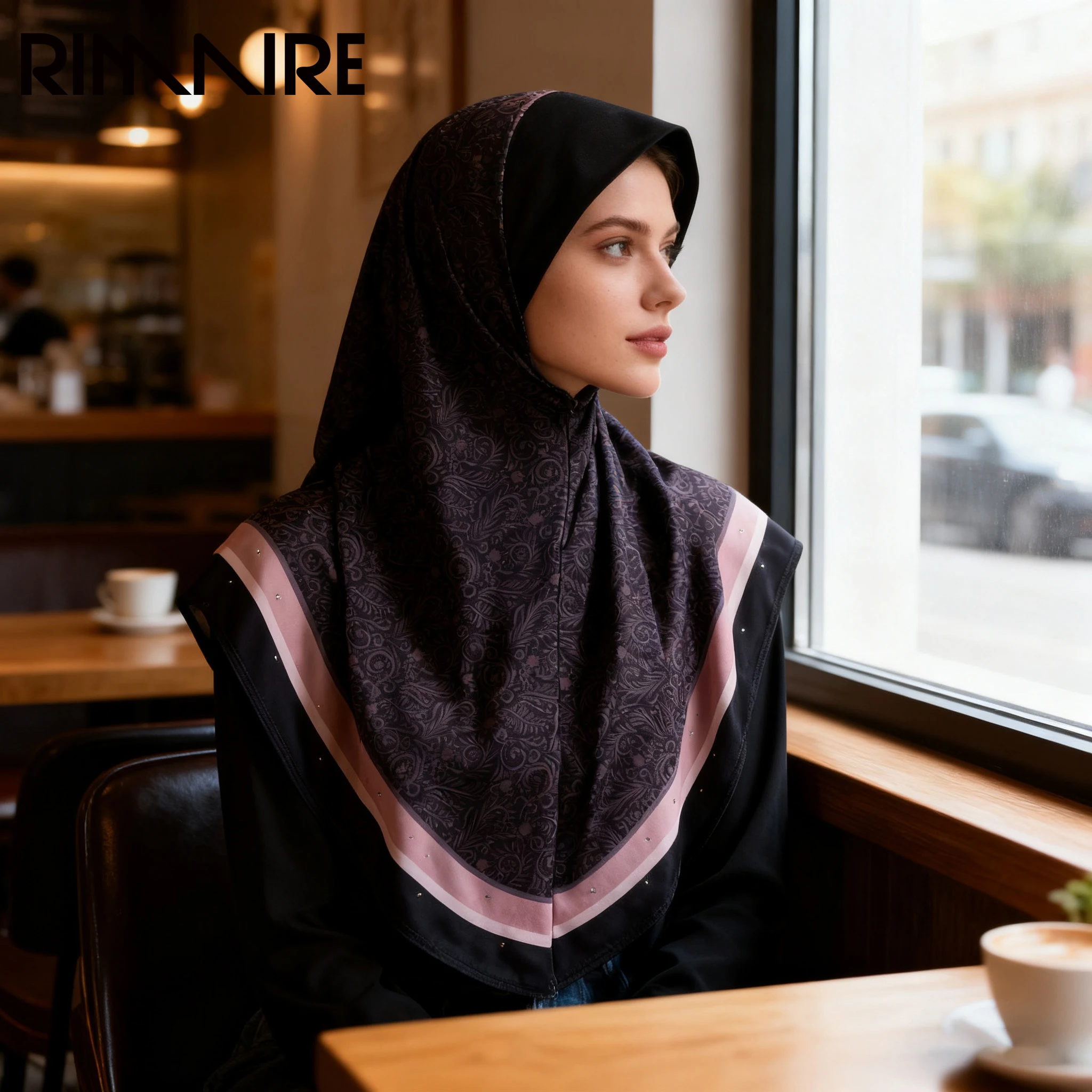 

Мусульманский женский хиджаб с принтом Исламский платок, легкий и дышащий, минималистичный, но стильный, идеально подходит для повседневного ношения.