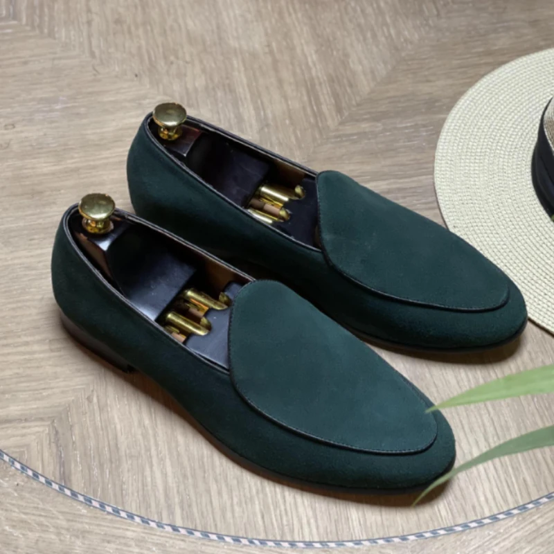 

Everyday Men Loafer Cow Suede Classic Strapless Slip on Business Casual Shoes Comfortable Breathable Large Sizes 38-48