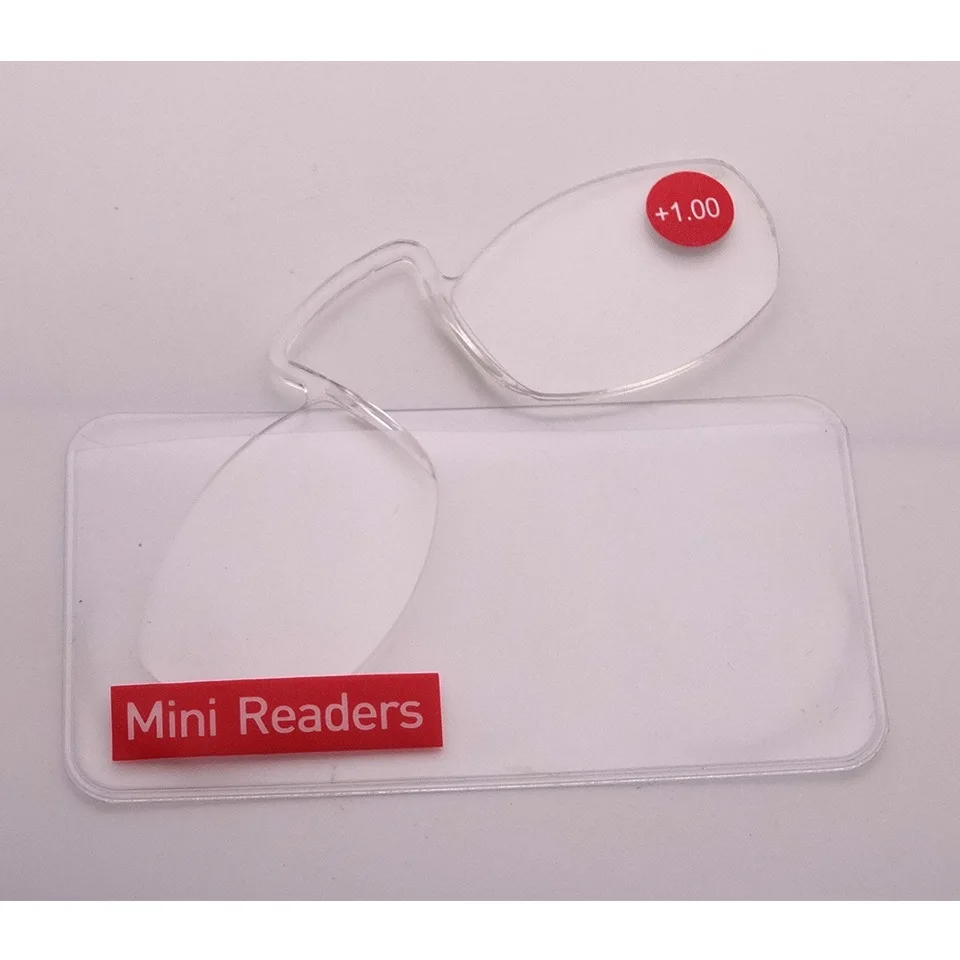 Portable Mini Pinched Nose Reading Glasses Ultra-Light And Easy To Read Rimless Mini Glasses Clips