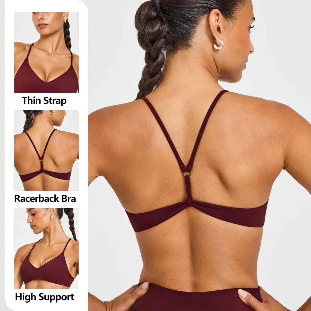 Women Fitness Backless Straps Minimal Bralette Sport Bra High Support  Gym Clothes Fitness Underwear Pilates Workout Yoga Top